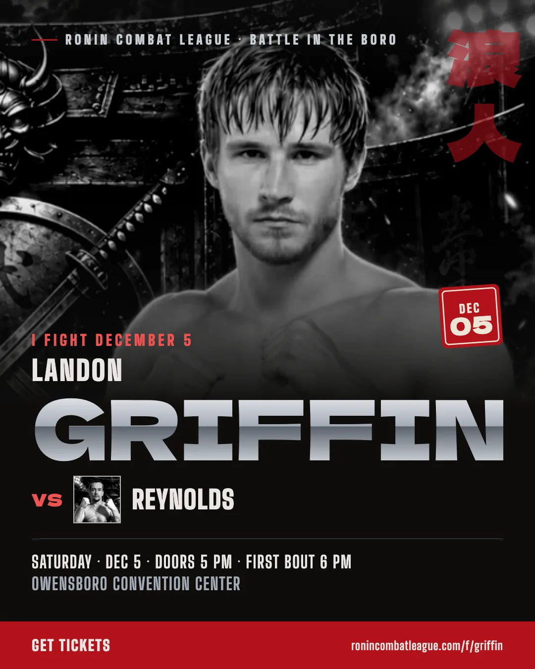 Landon Griffin versus Reynolds promotional graphic